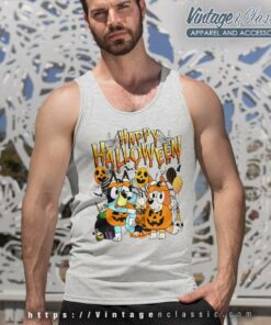 Bluey Happy Halloween Shirt Gift For Blueys Fan Tank Top Racerback