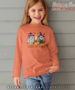 Bluey Happy Halloween Shirt Trick Or Treat kids Longsleeves