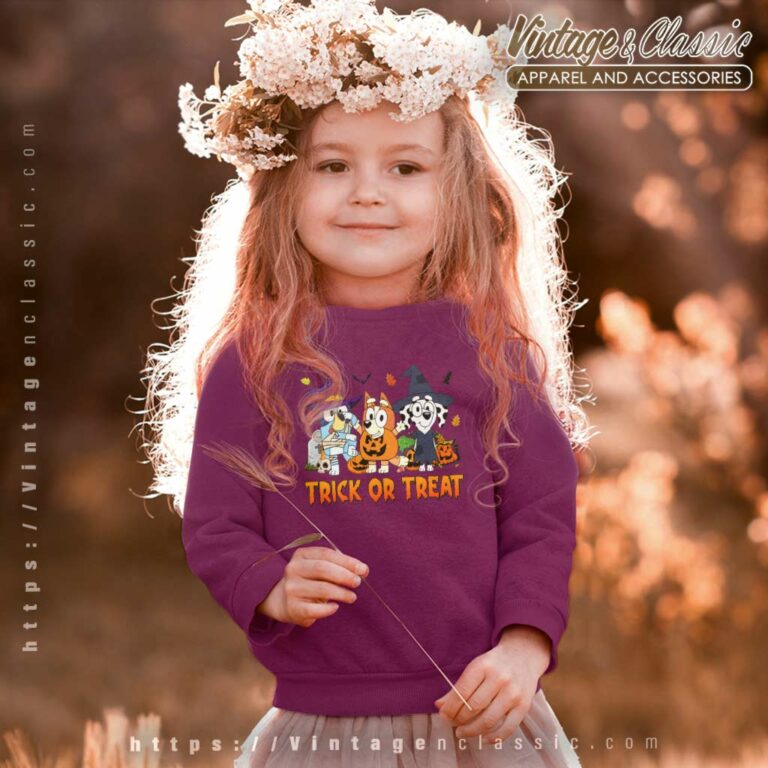Bluey Happy Halloween Shirt Trick Or Treat kids Sweatshirt Bluey Happy Halloween Shirt Trick Or Treat kids Sweatshirt