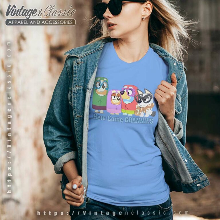 Bluey Here Come Grannies Shirt Gift For Mother V Neck TShirt Bluey Here Come Grannies Shirt Gift For Mother V Neck TShirt