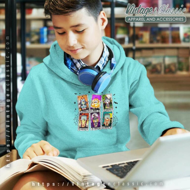 Bluey Horror Tarot Card Halloween kids Hoodie Bluey Horror Tarot Card Halloween kids Hoodie