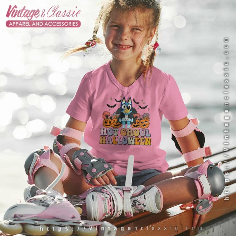 Bluey Hot Ghoul Halloween Shirt Gift For Fan kids Vneck Bluey Hot Ghoul Halloween Shirt Gift For Fan kids Vneck