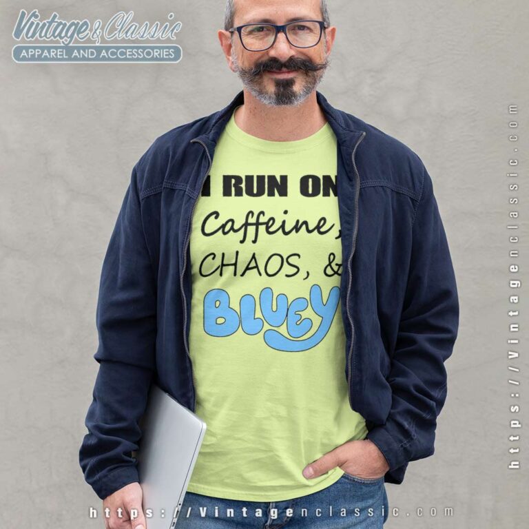 Bluey I Run On Caffeine Chaos Longsleeves Bluey I Run On Caffeine Chaos Longsleeves