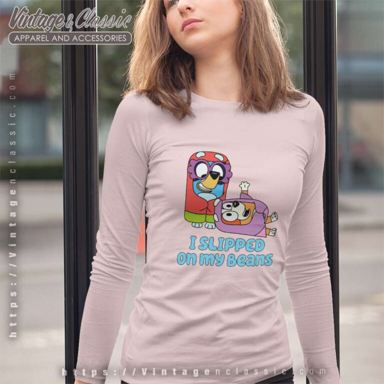 Bluey I Slipped On My Beans Bingo Long Sleeve Tee Bluey I Slipped On My Beans Bingo Long Sleeve Tee