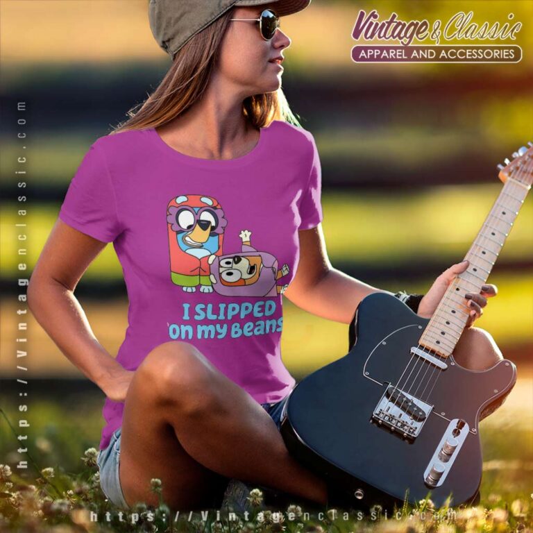 Bluey I Slipped On My Beans Bingo Women TShirt Bluey I Slipped On My Beans Bingo Women TShirt