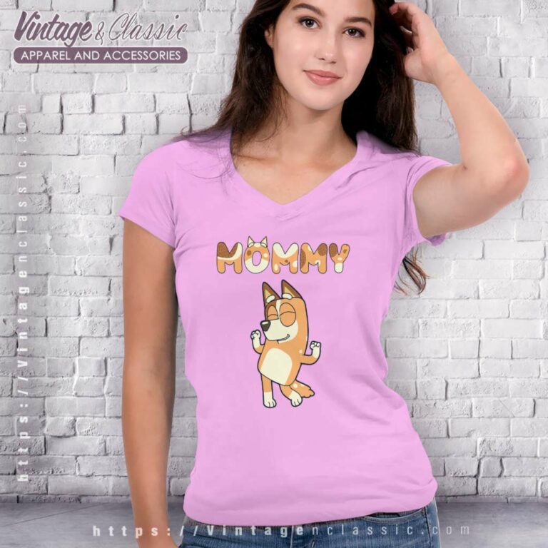 Bluey Mommy Shirt Gift For Bluey Fans V Neck TShirt Bluey Mommy Shirt Gift For Bluey Fans V Neck TShirt