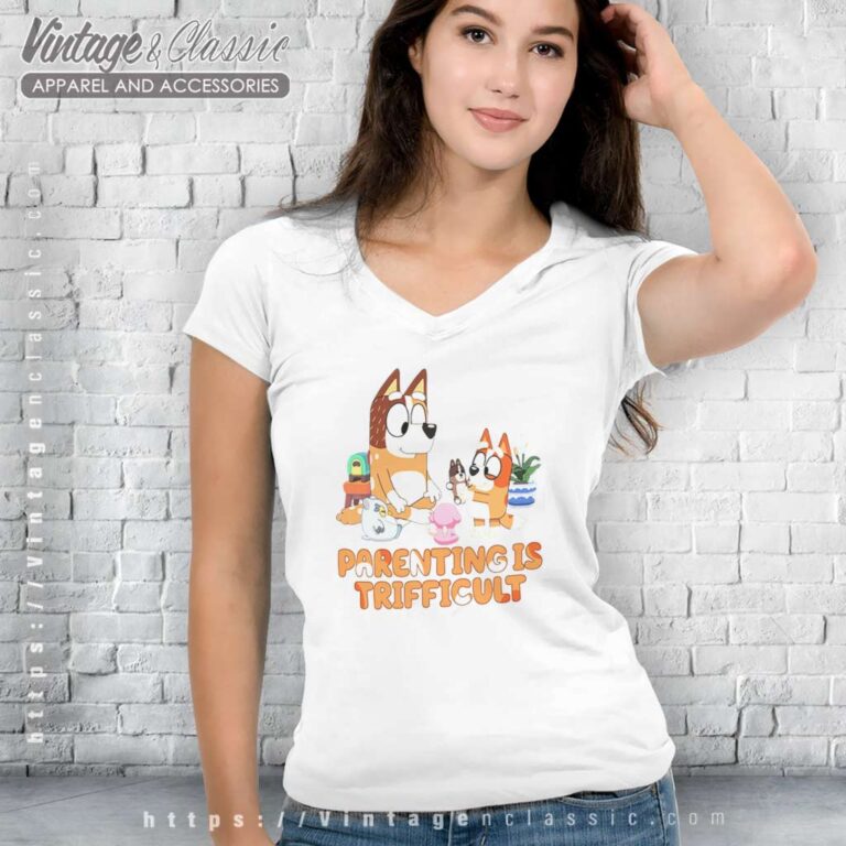 Bluey Parenting Is Trifficult Bluey Bingo V Neck TShirt Bluey Parenting Is Trifficult Bluey Bingo V Neck TShirt