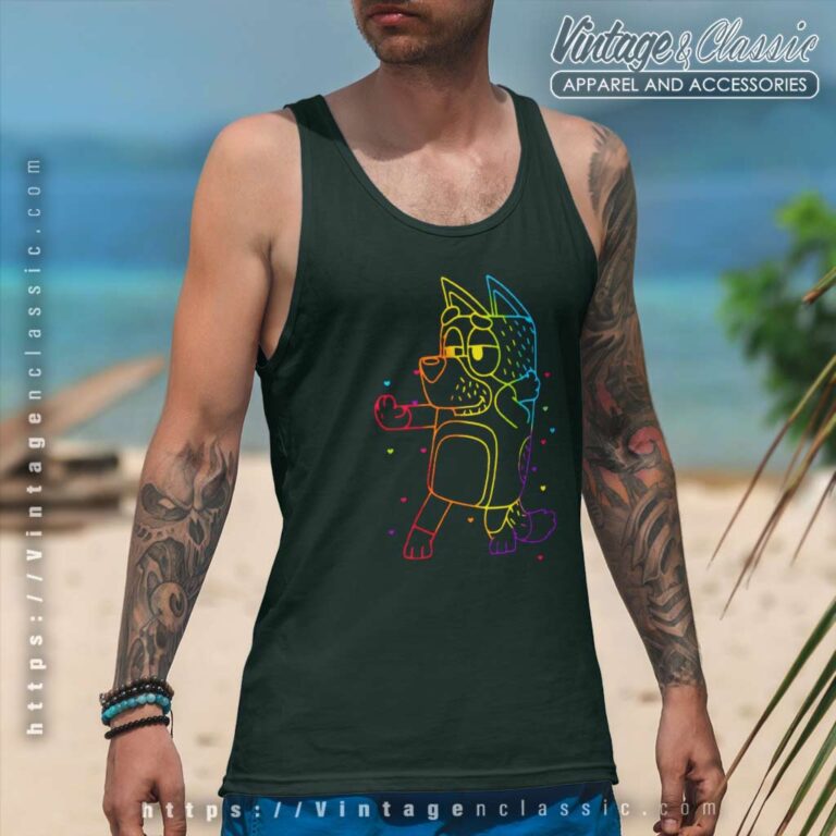 Bluey Rad Dad Dancing Lgbtq Bluey Dad Tanktop Bluey Rad Dad Dancing Lgbtq Bluey Dad Tanktop