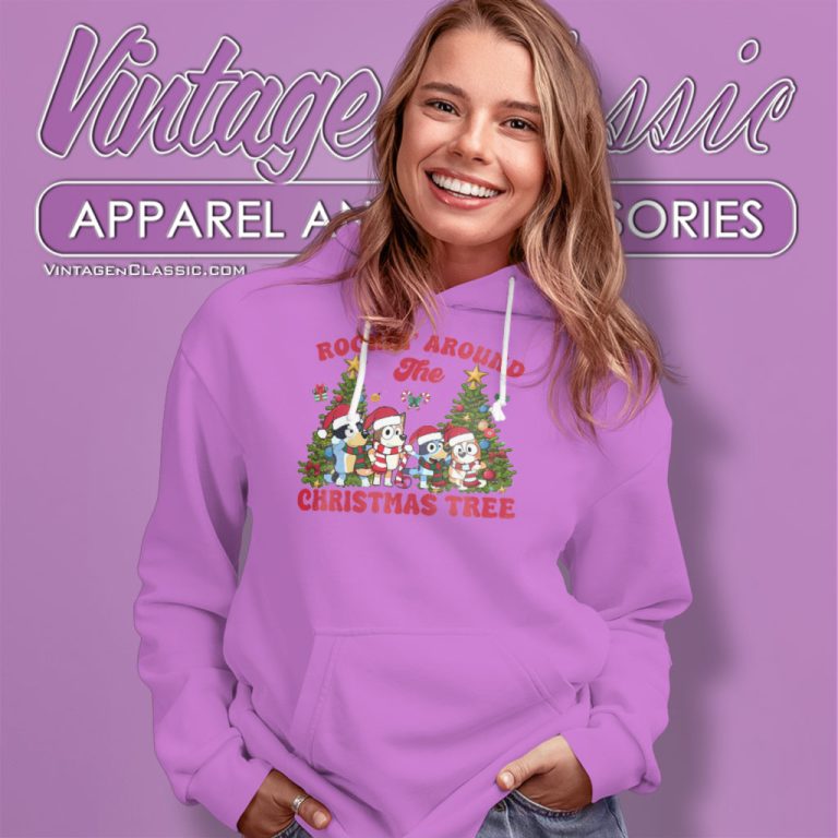 Bluey Rockin Around The Christmas Tree Hoodie Bluey Rockin Around The Christmas Tree Hoodie