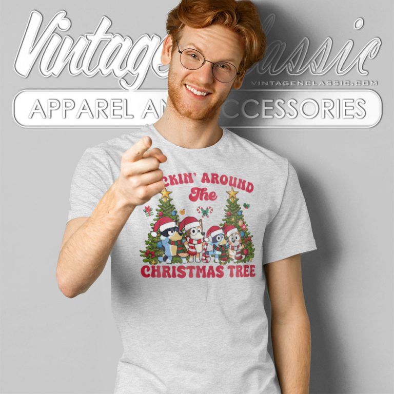Bluey Rockin Around The Christmas Tree T Shirt Bluey Rockin Around The Christmas Tree T Shirt