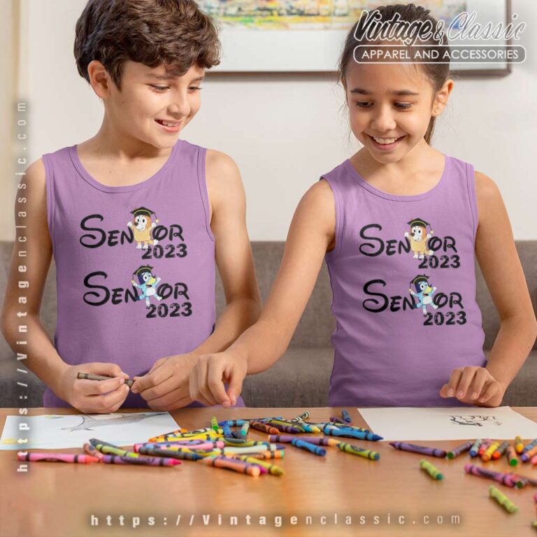 Bluey Senior 2023 Shirt Gift For Graduation Day Tank Top Racerback Bluey Senior 2023 Shirt Gift For Graduation Day Tank Top Racerback