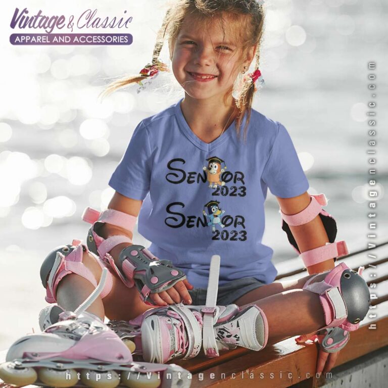 Bluey Senior 2023 Shirt Gift For Graduation Day V Neck TShirt Bluey Senior 2023 Shirt Gift For Graduation Day V Neck TShirt