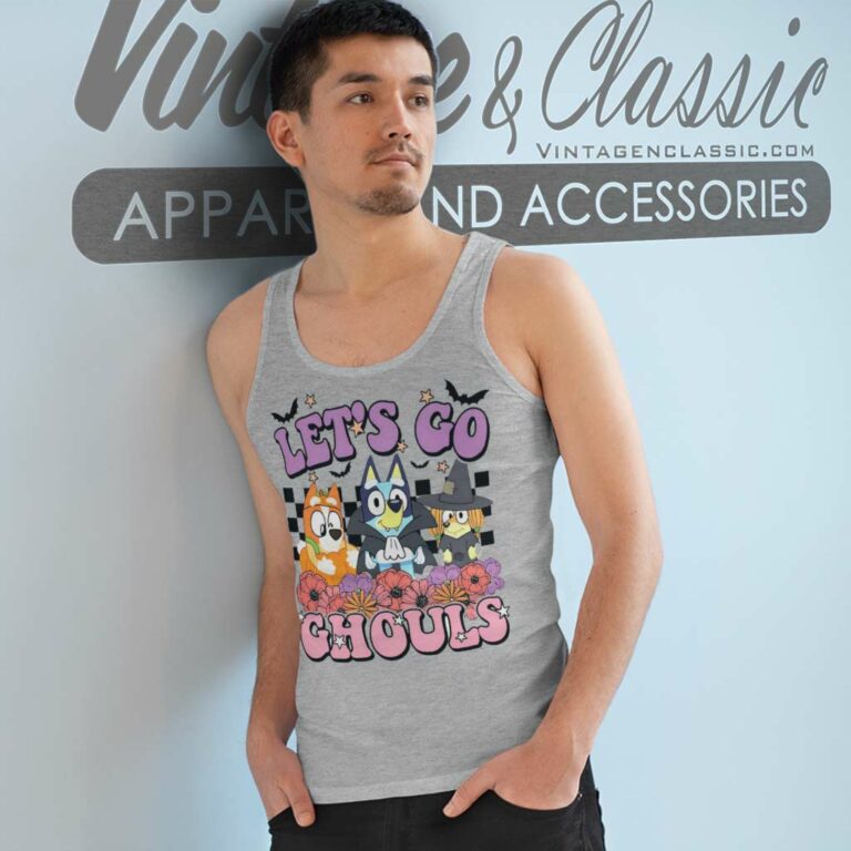 Bluey Shirt Halloween Lets Go Ghouls Tank Top Racerback Bluey Shirt Halloween Lets Go Ghouls Tank Top Racerback