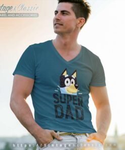 Bluey Super Dad Bandit Vneck