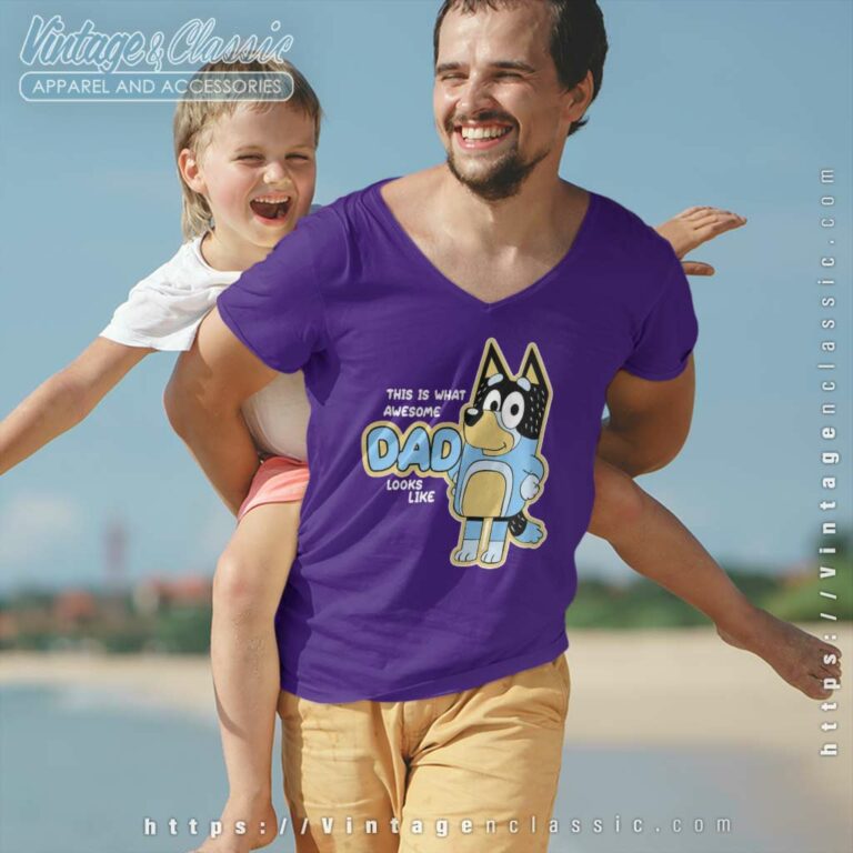 Bluey This Is What Awesome Dad Looks Like Vneck Bluey This Is What Awesome Dad Looks Like Vneck