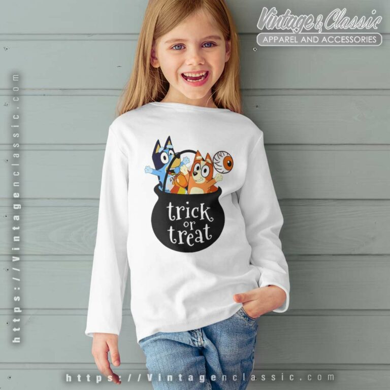 Bluey Trick Or Treat Halloween kids Longsleeves Bluey Trick Or Treat Halloween kids Longsleeves