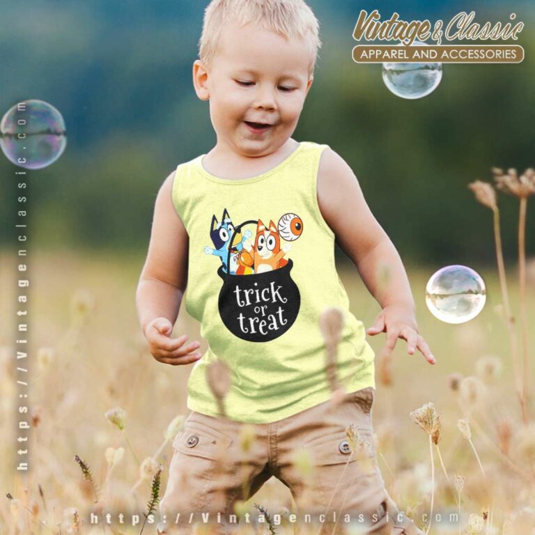 Bluey Trick Or Treat Halloween kids Tanktop Bluey Trick Or Treat Halloween kids Tanktop