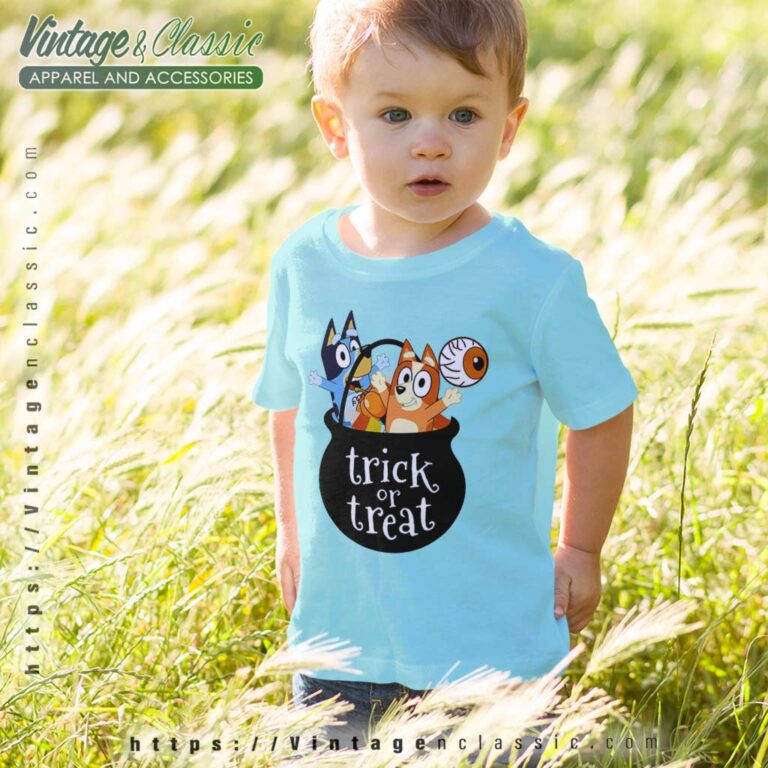 Bluey Trick Or Treat Halloween kids Tshirt Bluey Trick Or Treat Halloween kids Tshirt
