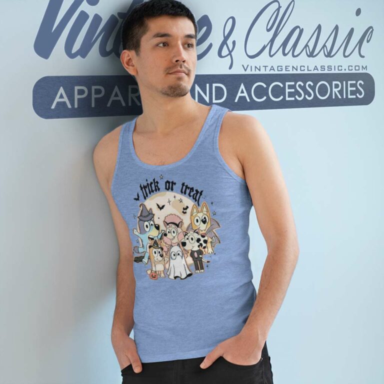 Bluey Trick Or Treat Shirt Bluey And Friend Tank Top Racerback Bluey Trick Or Treat Shirt Bluey And Friend Tank Top Racerback