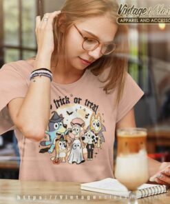 Bluey Trick Or Treat Shirt Bluey And Friend Women TShirt