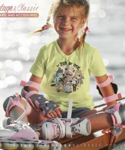 Bluey Trick Or Treat Shirt Bluey And Friend kids Vneck