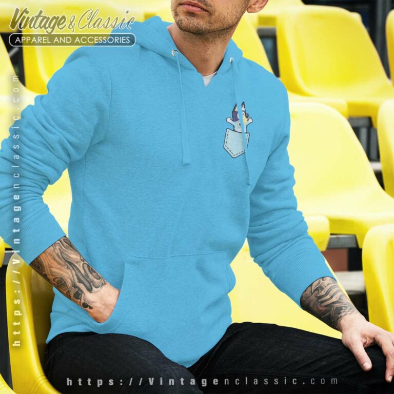 Bluey Tv Show Faux Fake Pocket Hoodie Bluey Tv Show Faux Fake Pocket Hoodie