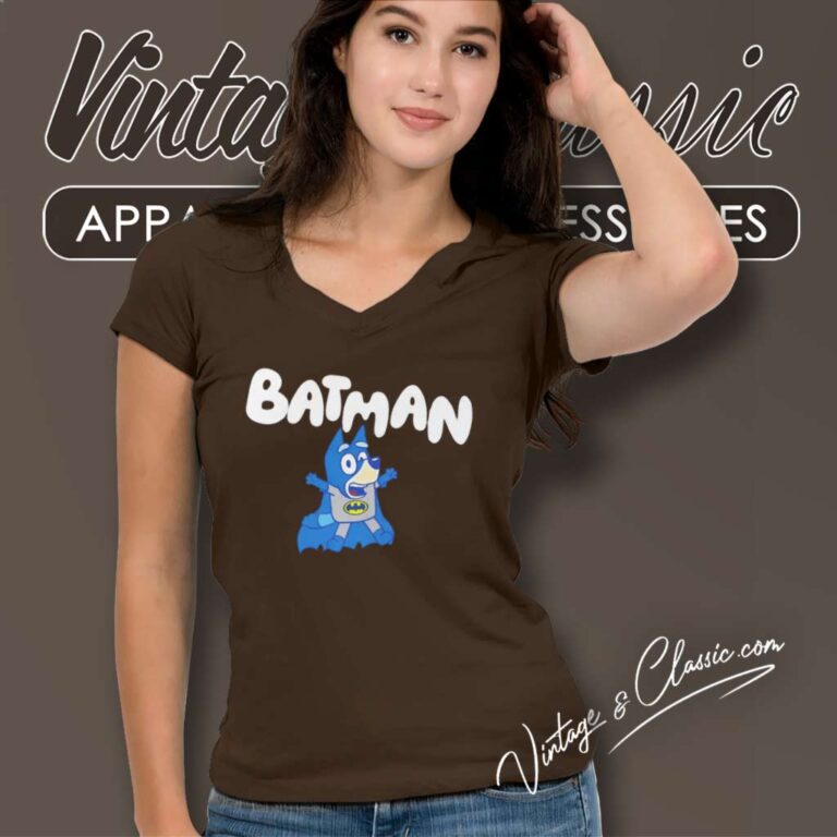 Bluey X Batman Batdad Funny V Neck TShirt Bluey X Batman Batdad Funny V Neck TShirt