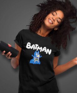 Bluey X Batman Batdad Funny Women TShirt