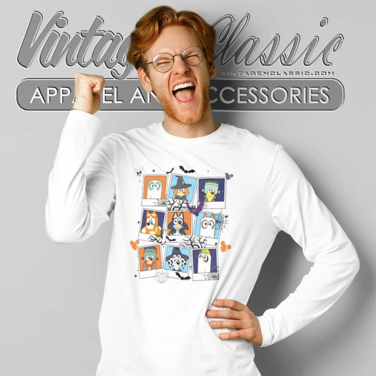 Bluey and Friend Halloween Shirt Bluedog Spooky Long Sleeve Tee Bluey and Friend Halloween Shirt Bluedog Spooky Long Sleeve Tee