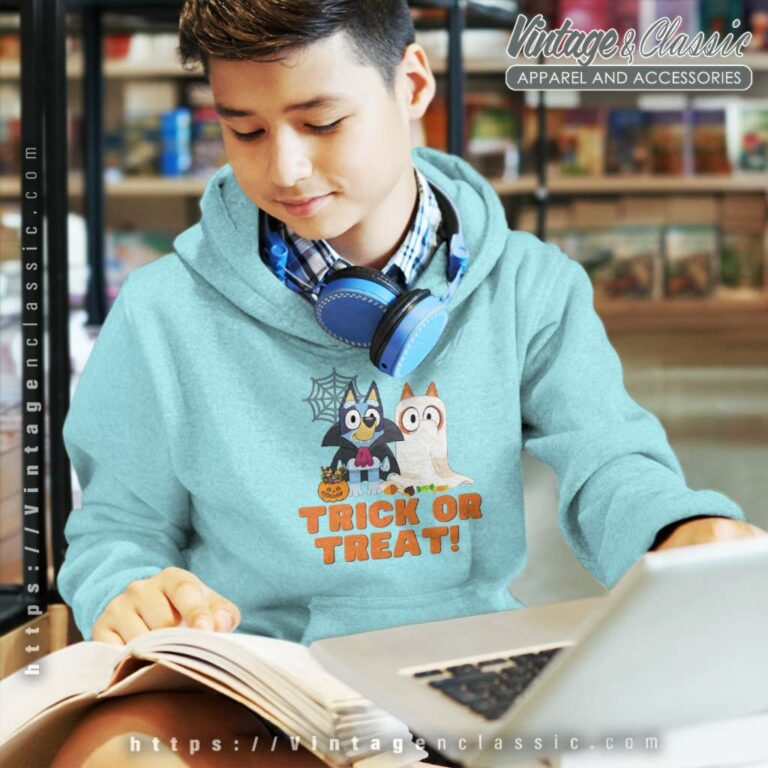 Bluey Bingo Trick Or Treat Halloween kids Hoodie Bluey Bingo Trick Or Treat Halloween kids Hoodie