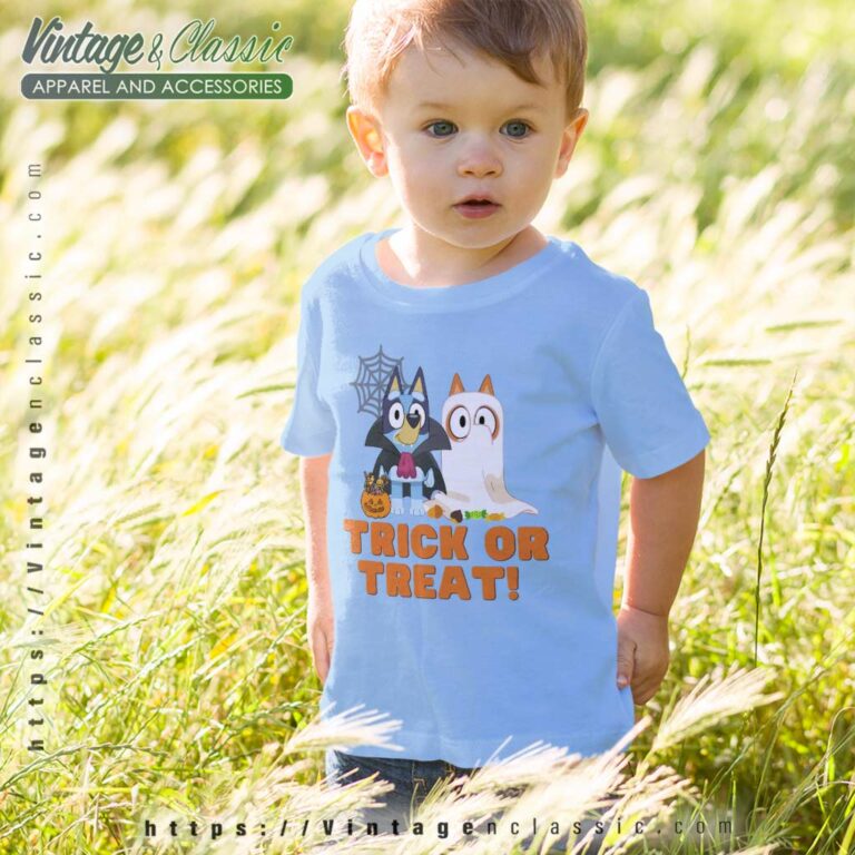 Bluey Bingo Trick Or Treat Halloween kids Tshirt Bluey Bingo Trick Or Treat Halloween kids Tshirt