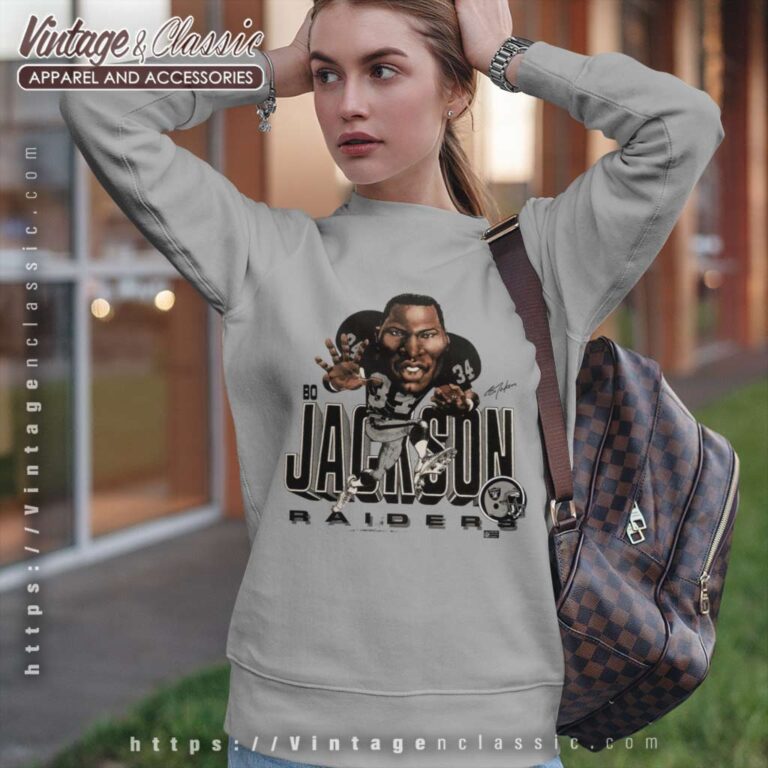 Bo Jackson Caricature Oakland Raiders Sweatshirt Bo Jackson Caricature Oakland Raiders Sweatshirt