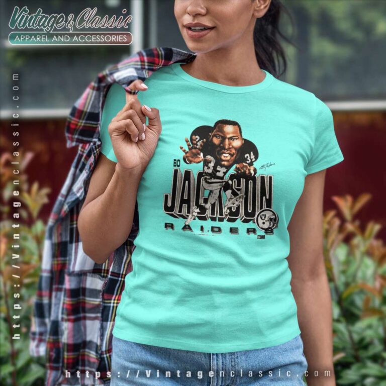 Bo Jackson Caricature Oakland Raiders Women TShirt Bo Jackson Caricature Oakland Raiders Women TShirt