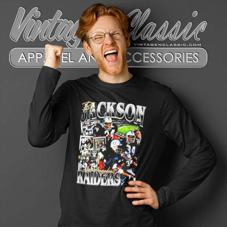 Bo Jackson Los Angeles Raiders Long Sleeve Tee Bo Jackson Los Angeles Raiders Long Sleeve Tee
