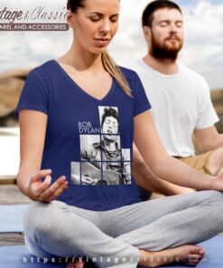 Bob Dylan Blocks Officially Licensed V Neck TShirt