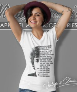 Bob Dylan Forever Young Lyrics V Neck TShirt