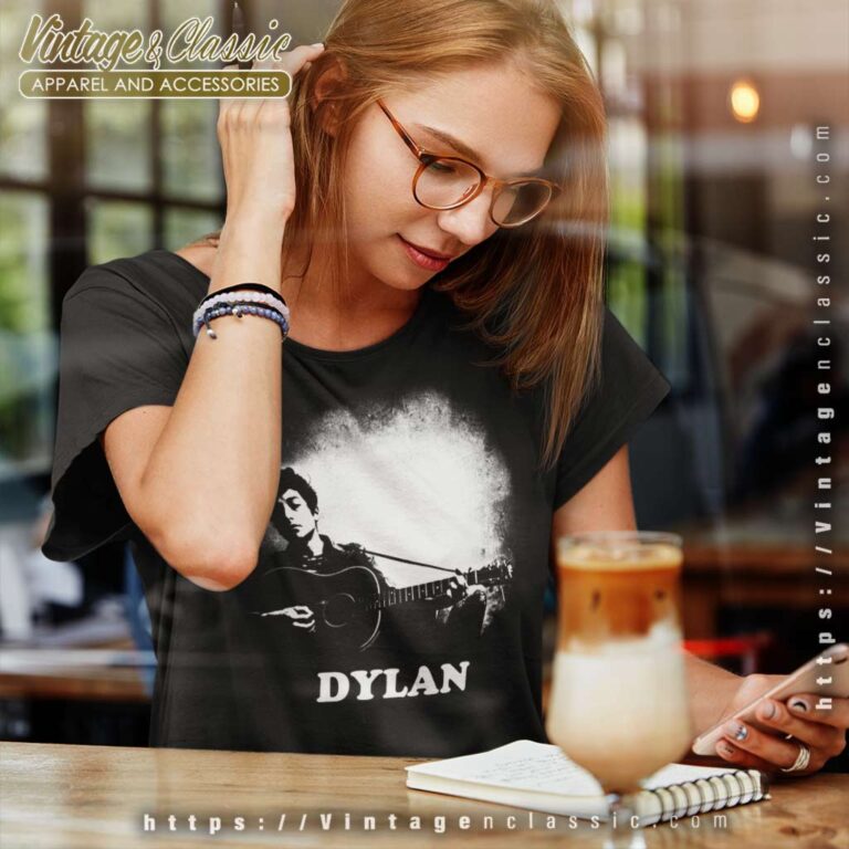 Bob Dylan Guitar Photo Women TShirt Bob Dylan Guitar Photo Women TShirt