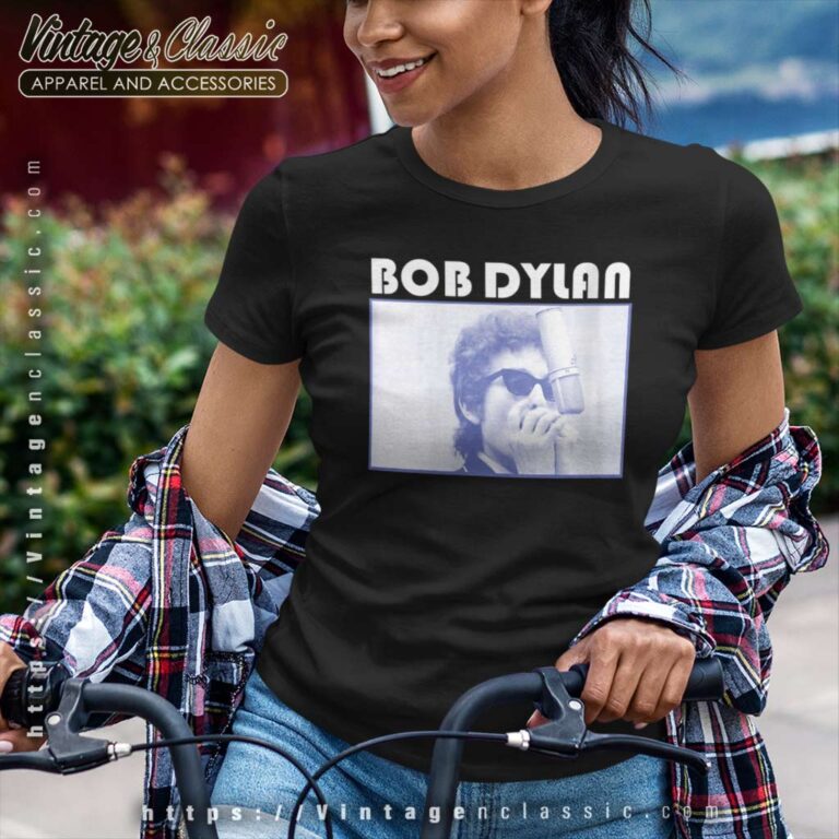 Bob Dylan Harmonica Microphone Photo Women TShirt Bob Dylan Harmonica Microphone Photo Women TShirt