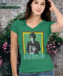 Bob Dylan Holding Picture Photo V Neck TShirt