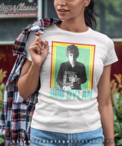 Bob Dylan Holding Picture Photo Women TShirt
