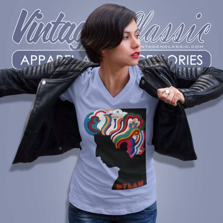 Bob Dylan Milton Glaser V Neck TShirt Bob Dylan Milton Glaser V Neck TShirt