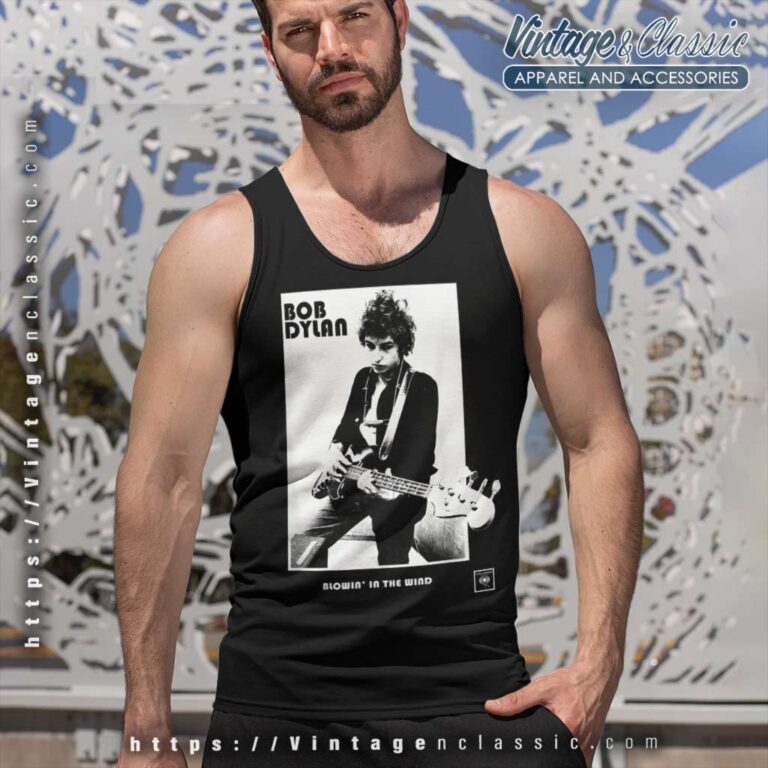 Bob Dylan Official Bass Photo Tank Top Racerback Bob Dylan Official Bass Photo Tank Top Racerback
