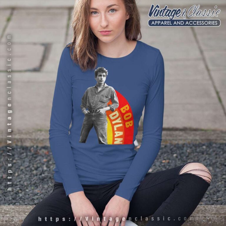 Bob Dylan Official Rainbow Photo Long Sleeve Tee Bob Dylan Official Rainbow Photo Long Sleeve Tee