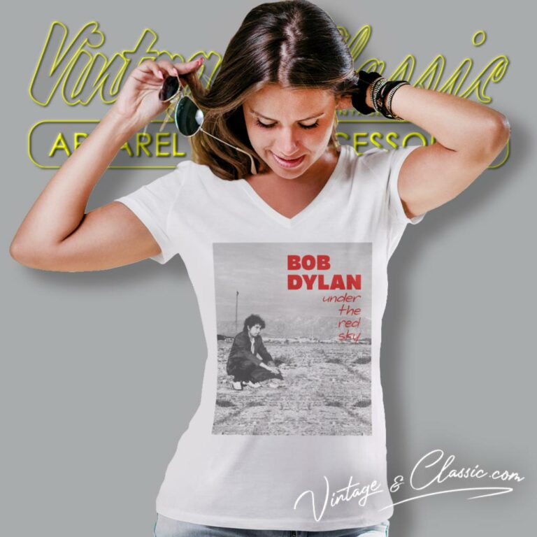 Bob Dylan Shirt Under The Red Sky V Neck TShirt Bob Dylan Shirt Under The Red Sky V Neck TShirt