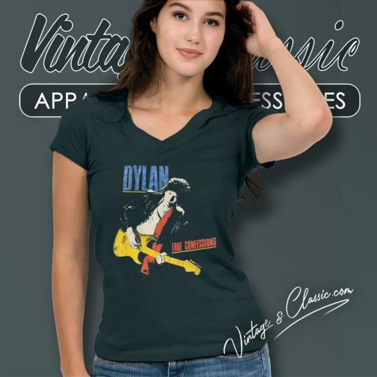 Bob Dylan True Confessions Tour V Neck TShirt Bob Dylan True Confessions Tour V Neck TShirt