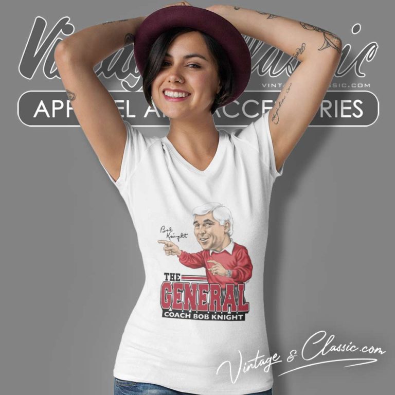 Bob Knight Caricature V Neck TShirt Bob Knight Caricature V Neck TShirt