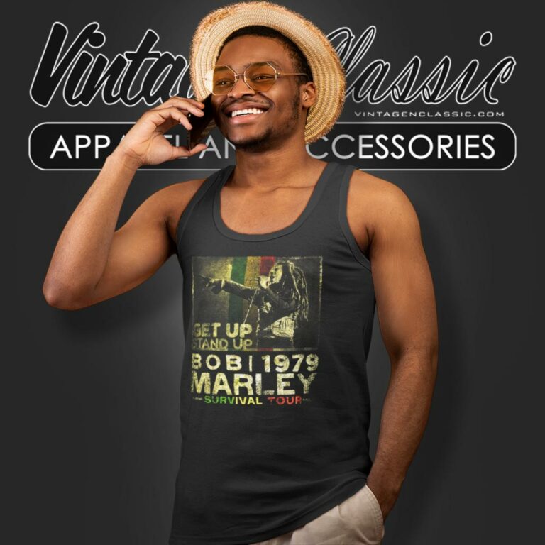 Bob Marley 1979 Survival Tour Tank Top Racerback Bob Marley 1979 Survival Tour Tank Top Racerback