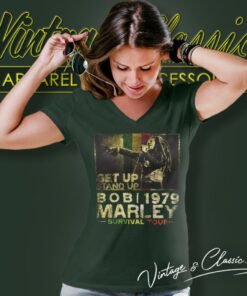 Bob Marley 1979 Survival Tour V Neck TShirt