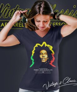 Bob Marley 50th Anniversary V Neck TShirt