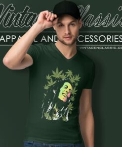 Bob Marley Cannabis V Neck TShirt
